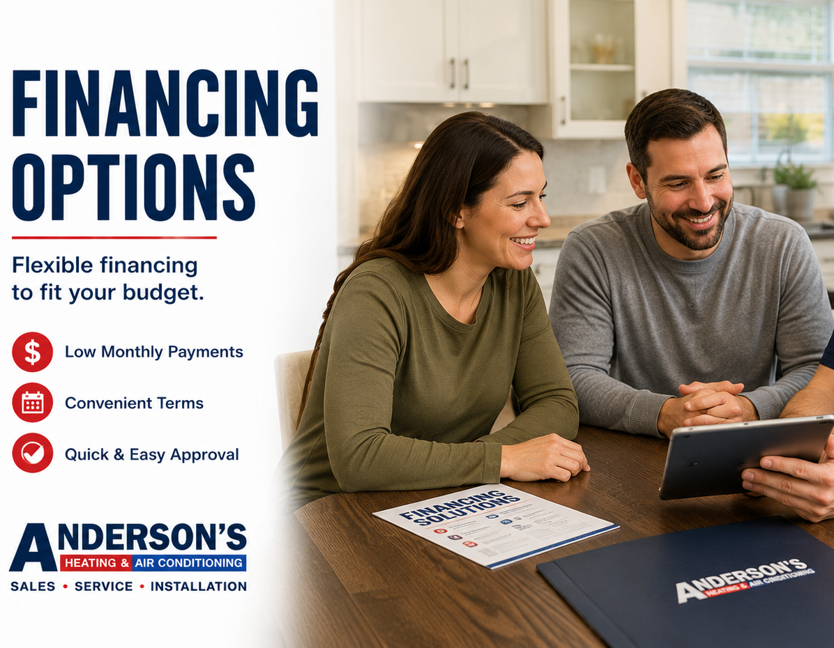 HVAC financing options for heating and air conditioning installation in Winterville NC