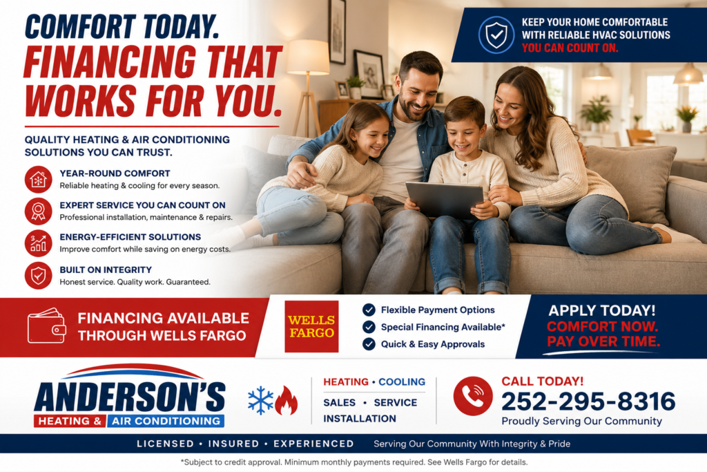 Heating and air conditioning installation service in Eastern North Carolina